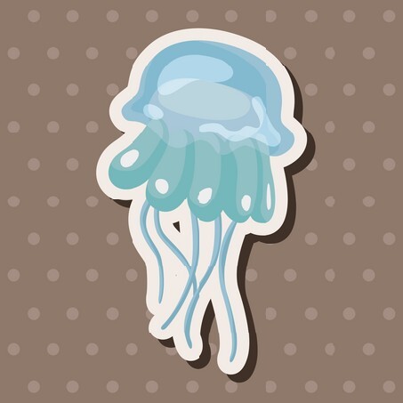 sea animal jellyfish cartoon